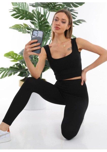 Kadın Siyah Toparlayıcı Fitilli Tayt fiyatları