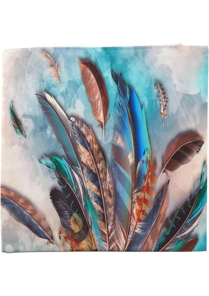 K4257 Kuş Tüyü Tasarımlı Modern Yastık ve Kırlent Kılıfı, 43X43 cm