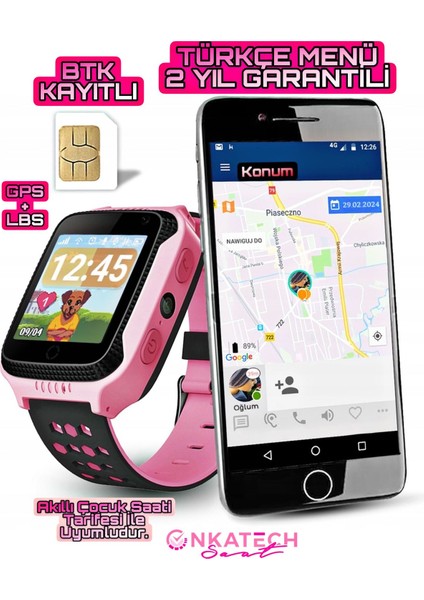 Sim Kartlı Gps Lbs Konum Takipli Akıllı Çocuk Saati ( Btk Kayitli Yerli? Üreti?m )