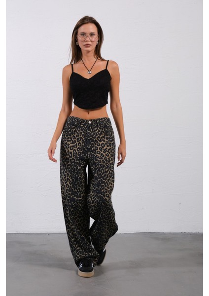 Toka Detaylı Bol Kesim Geniş Paça Rahat Baggy Jean Kot Salaş Kadın Pantolon @milano fiyatları