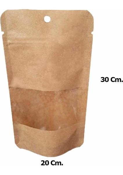 Pencereli Kraft Delikli Kilitli Kese Kağıdı - Orta Boy - 20X30 -1000GR. - 20 Adetlik 1 Paket fiyatları