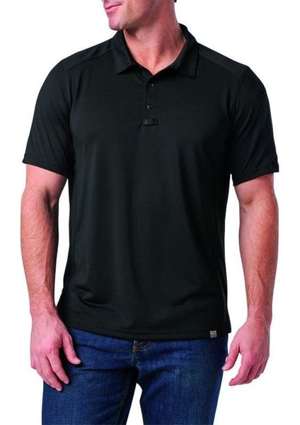 Paramount Crest Polo Kısa Kol Sıyah Tısort