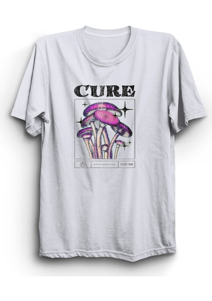 The Cure, Psychedelic, Mushrooms, Rock Metal Müzik Grubu %100 Pamuk Tişört