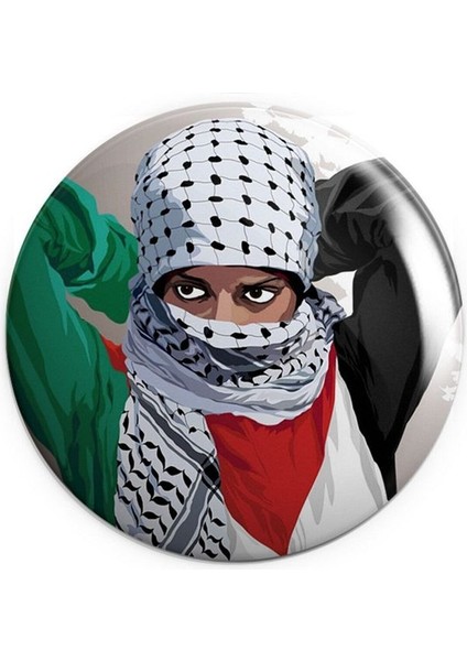 Major Selection Filistinli Direnişçi Iğneli Çanta Rozeti 58MM