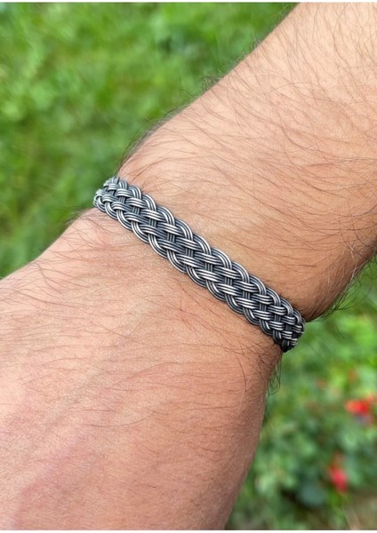 Şık unisex gümüş kazaziye örgü bileklik, zarif ve hafif tasarım, 950 ayar, mat gümüş
