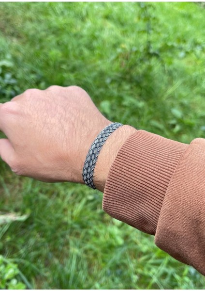 Şık unisex gümüş kazaziye örgü bileklik, zarif ve hafif tasarım, 950 ayar, mat gümüş modelleri