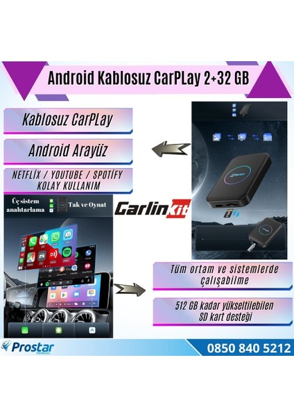 3 In 1 Carlinkit CPC200 Tbox Lite Android 2 GB 32 GB Android Aut