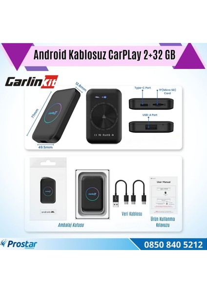 3 In 1 Carlinkit CPC200 Tbox Lite Android 2 GB 32 GB Android Aut