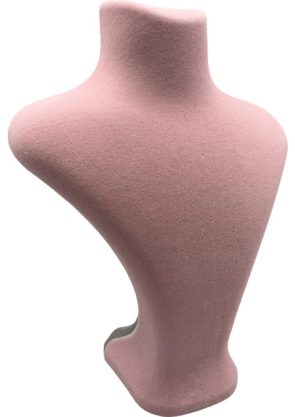 Yerli Üretim Londra Model Süet Kumaş Pembe Renk 28/ 22 cm Kolye Sergileme Mankeni fırsatları