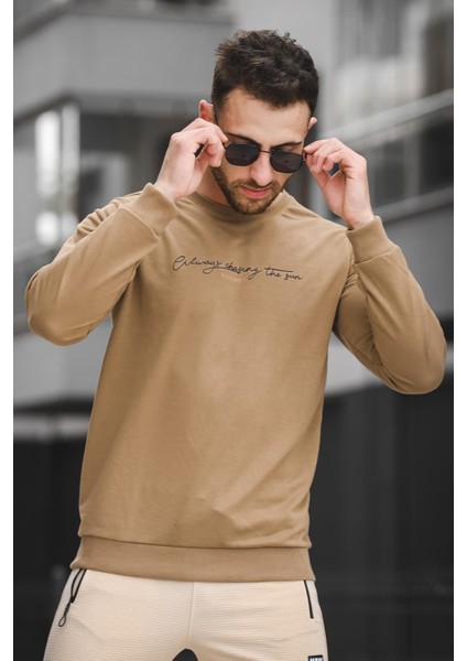 Friends Baskılı Slim Fit Likralı Sıfır Yaka Erkek Sweatshirt fiyatları