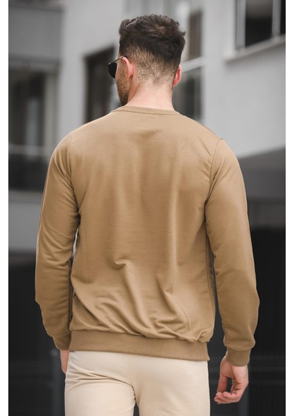 Friends Baskılı Slim Fit Likralı Sıfır Yaka Erkek Sweatshirt modelleri