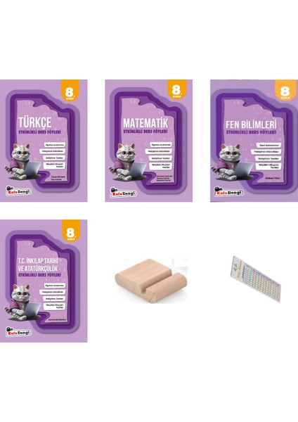 8. Sınıf Türkçe Etkinlikli Ders Föyü - Matematik Etkinlikli Ders Föyü - Fen Bilimleri Etkinlikli Ders Föyü 4'lü Set + Telefon Tutucu - Soru Çözüm Ayracı