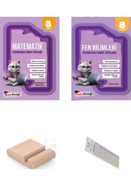 8. Sınıf Matematik Etkinlikli Ders Föyü - Fen Bilimleri Etkinlikli Ders Föyü + Telefon Tutucu - Soru Çözüm Ayracı