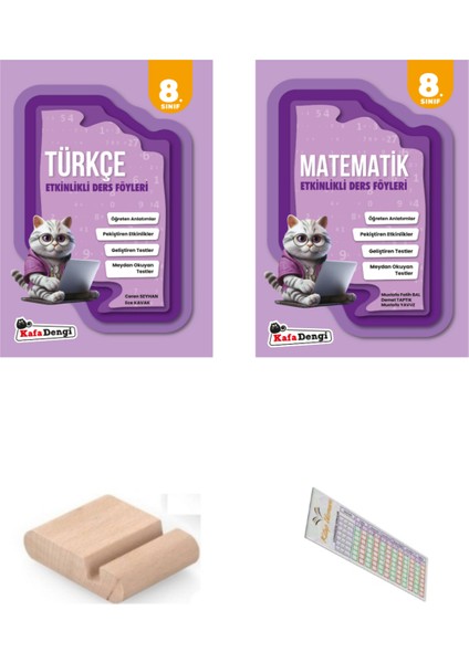 8. Sınıf Türkçe Etkinlikli Ders Föyü - Matematik Etkinlikli Ders Föyü + Telefon Tutucu - Soru Çözüm Ayracı