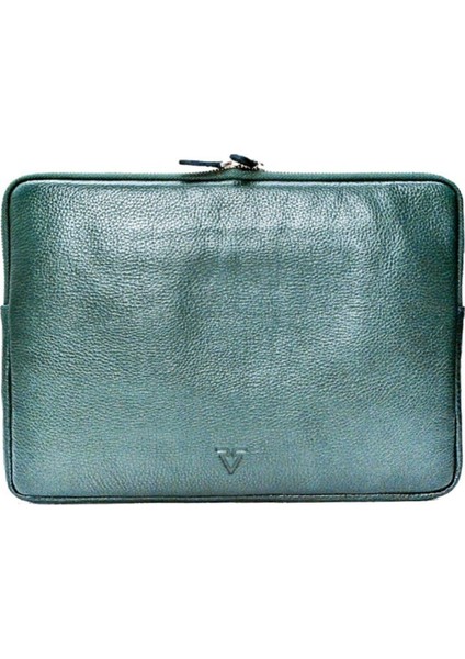 ® Gerçek Deri Laptop Askılı Clutch Çanta / 6218 Yeşil (Arsel Parlak)