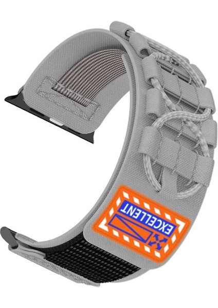 Apple Watch Uyumlu 10 Serisi 46MM KRD112 Halat Tasarım Outdoor Kumaş Hasır Uyumlu Kordon