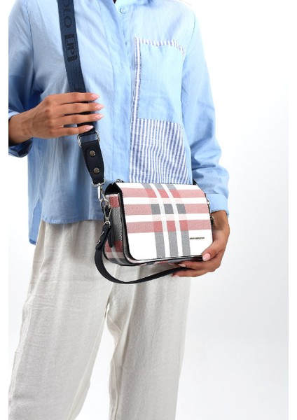 Kadın Ekose Desen Omuz ÇANTASI-9003