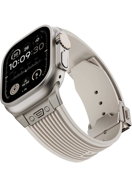 Apple Watch Uyumlu 10 Serisi 46MM KRD-113 Spor Görünüm Silikon Uyumlu Kordon