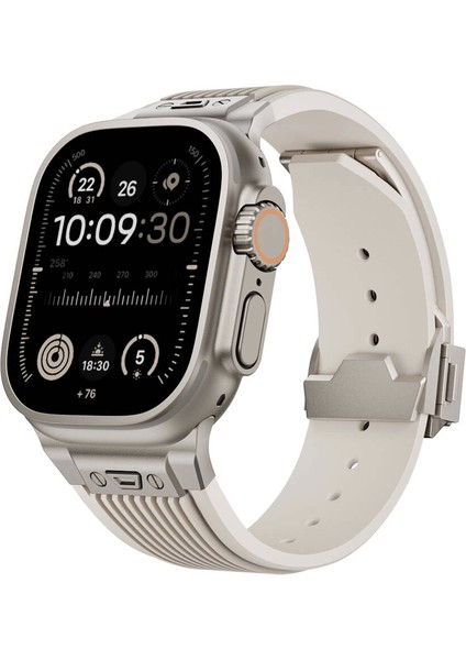 Apple Watch Uyumlu 10 Serisi 46MM KRD-113 Spor Görünüm Silikon Uyumlu Kordon