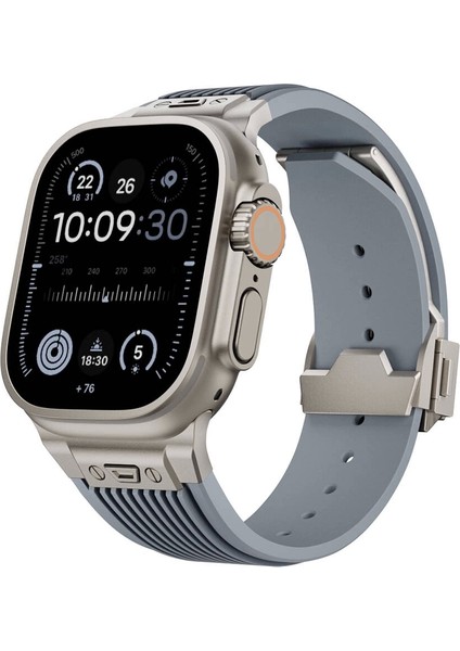 Apple Watch Uyumlu 10 Serisi 46MM KRD-113 Spor Görünüm Silikon Uyumlu Kordon