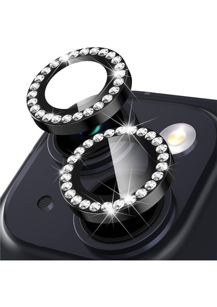 Apple iPhone 14 / 14PLUS Için Kamera Koruyucu Taşlı ve Metal Lens Koruyucu
