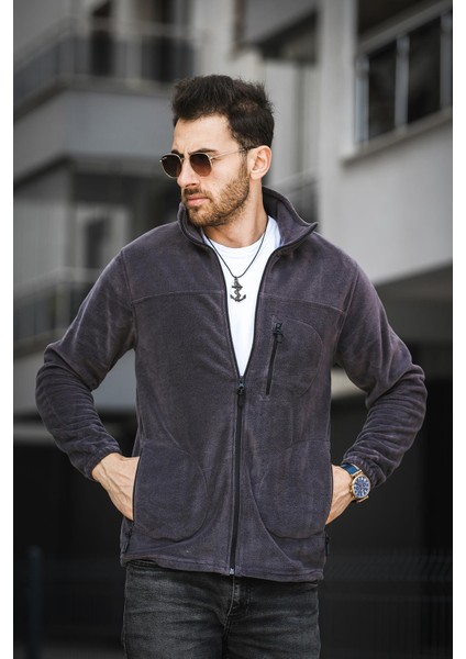 Freetown Erkek Pro Rüzgar Geçirmez 3 Cepli Outdoor Tam Fermuarlı Polar Ceket