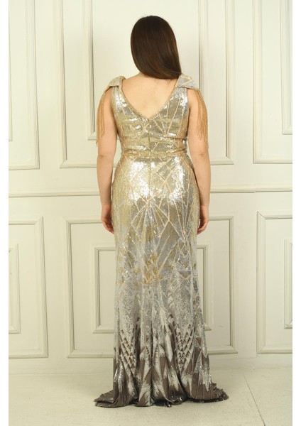 Kolları Boncuk Püsküllü Astarlı B.b Pulpayet Uzun Abiye Elbise fırsatları