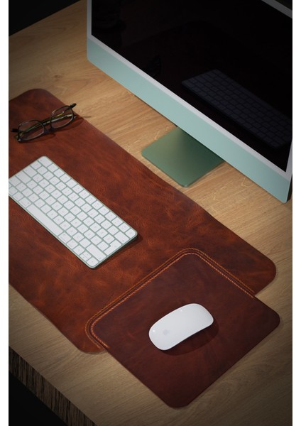 Kişiye İsme Özel Hakiki Deri Masa Mat Deri Oyuncu Mouse Pad | Yazı Masası Altlığı Sümen 35X70 cm modelleri