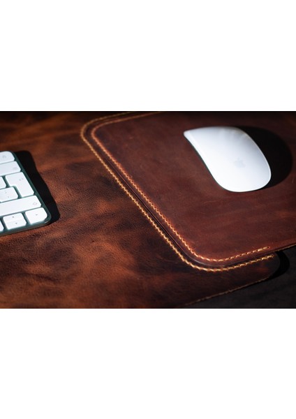 Kişiye İsme Özel Hakiki Deri Masa Mat Deri Oyuncu Mouse Pad | Yazı Masası Altlığı Sümen 35X70 cm indirimleri