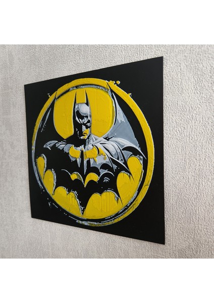 Altındal Home Batman Kabartmalı 3D Renkli Tablo + Stand  Dekor Dekorasyon