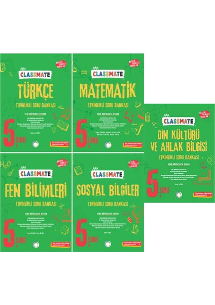 2025 Classmate 5. Sınıf Türkçe Soru Bankası - Matematik Soru Bankası - Fen Bilimleri Soru Bankası 5'li Set