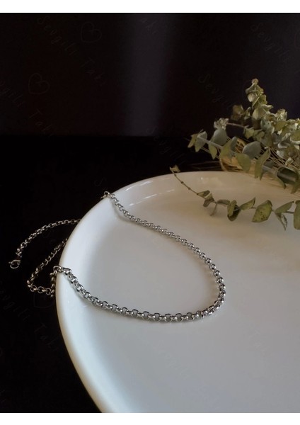 Oval Model Choker Çelik Zincir Kolye | Choker Serisi