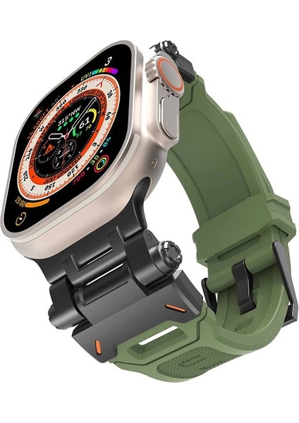 Apple Watch 46MM 10. Seri Kordon, Metal Başlıklı Silikon Kordon KRD-108 fiyatları