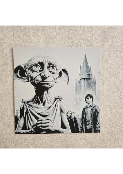 Altındal Home Dobby ve Hogwarts: Harry Potter Kabartmalı 3D Renkli Tablo + Stand  Dekor Dekorasyon