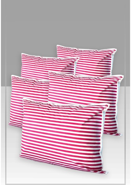 3'lü Set Yastık Düzenleyici Hurç Pembe Çizgili 50x70 Cm