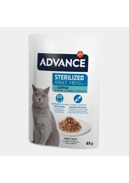 Cat Sterılızed Codfısh Wet Pouch 12X85GR Gnzrz