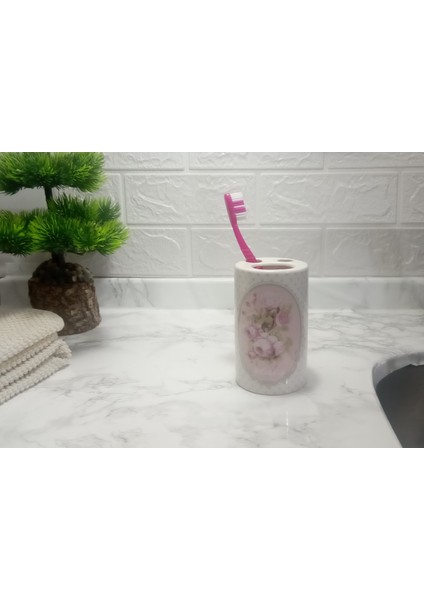 Diş Fırçalık Bahar Desenli Banyo Aksesuarı