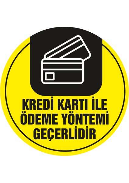 Kredi Kartı ile Yöntemi Geçerlidir Taksi Folyo Sticker Etiket