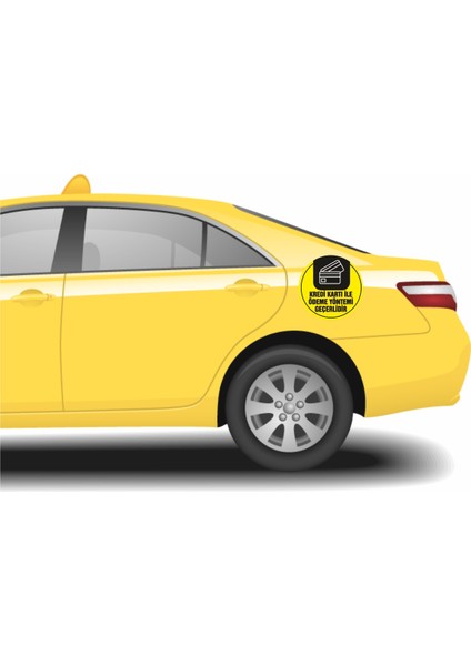 Kredi Kartı ile Yöntemi Geçerlidir Taksi Folyo Sticker Etiket fiyatları