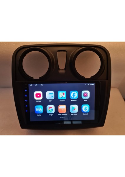 Renault Dacia sandero 2013-2020Yıl Android Sürüm 13 Kablosuz Carplay Navigasyon Multimedya 9 Inç Ekran 2g Ram+ 32GB Hafıza Çerçeve ve Arka Görüş Kamerası ile