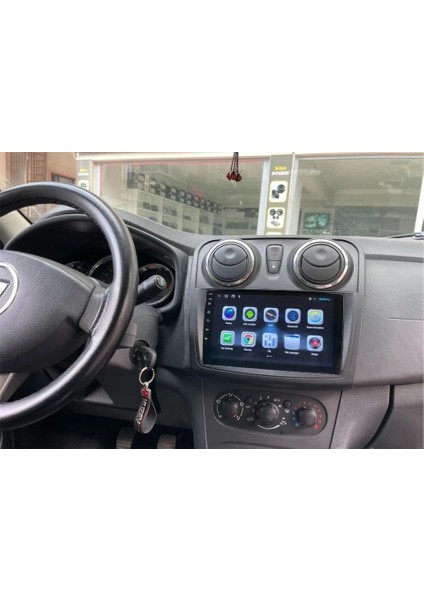 Renault Dacia sandero 2013-2020Yıl Android Sürüm 13 Kablosuz Carplay Navigasyon Multimedya 9 Inç Ekran 2g Ram+ 32GB Hafıza Çerçeve ve Arka Görüş Kamerası ile