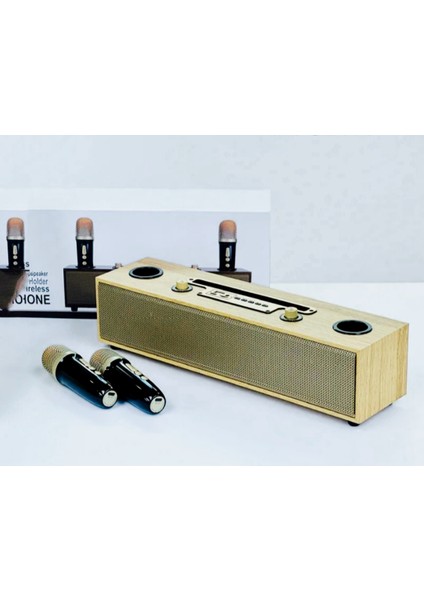 Ahşap Karaoke Bluetooth Hoparlör
