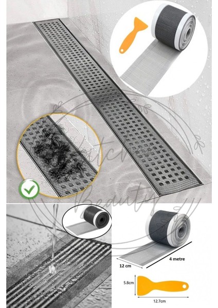 Çok Amaçlı Gider Süzgeci ve Banyo Gider Süzgeci Saç Yakalayıcı Süzgeç 12 cm * 4 Metre