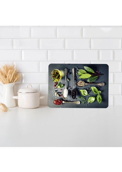 Cam Kesim Panosu Cam Kesme Tahtası Temperli Kırılmaz Cam Silikon Ayaklı Kaydırmaz 28 X 38 CM