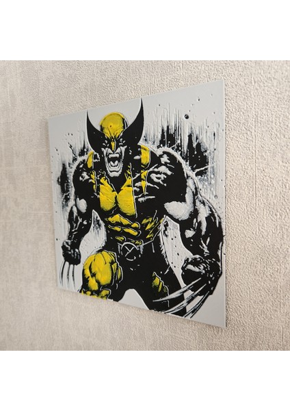 Kızgın Wolverine Tablosu Kabartmalı 3D Renkli Tablo + Stand Dekor Dekorasyon