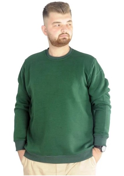 Büyük Beden Erkek Sweatshirt Basic 20131 Nefti