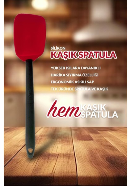 1 Parça Slikon Kaşık Spatula-Vms-Petra Silikon Kırmızı fiyatları