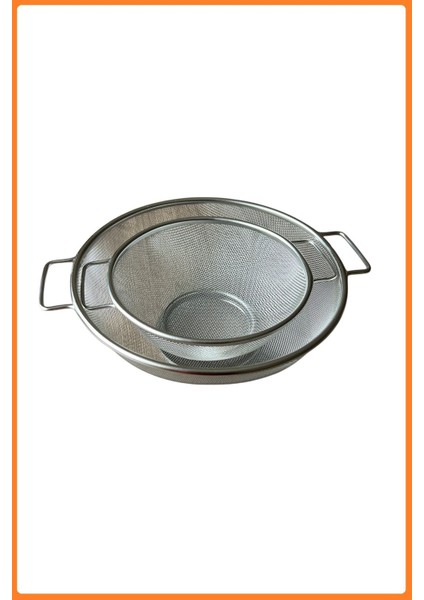 Ikili Kulplu Süzgeç, Paslanmaz Çelik 20 ve 26 cm Çap