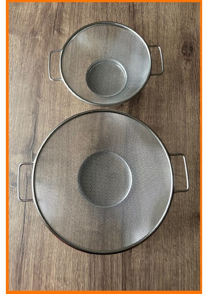 Ikili Kulplu Süzgeç, Paslanmaz Çelik 20 ve 26 cm Çap modelleri