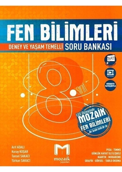 Mozaik Yayınları Mozaik 8. Sınıf LGS Matematik Soru Bankası - Fen Bilimleri Soru - Türkçe Soru Bankası - T.C. İnkılap Tarihi ve Atatürkçülük Soru Bankası 4'lü Set